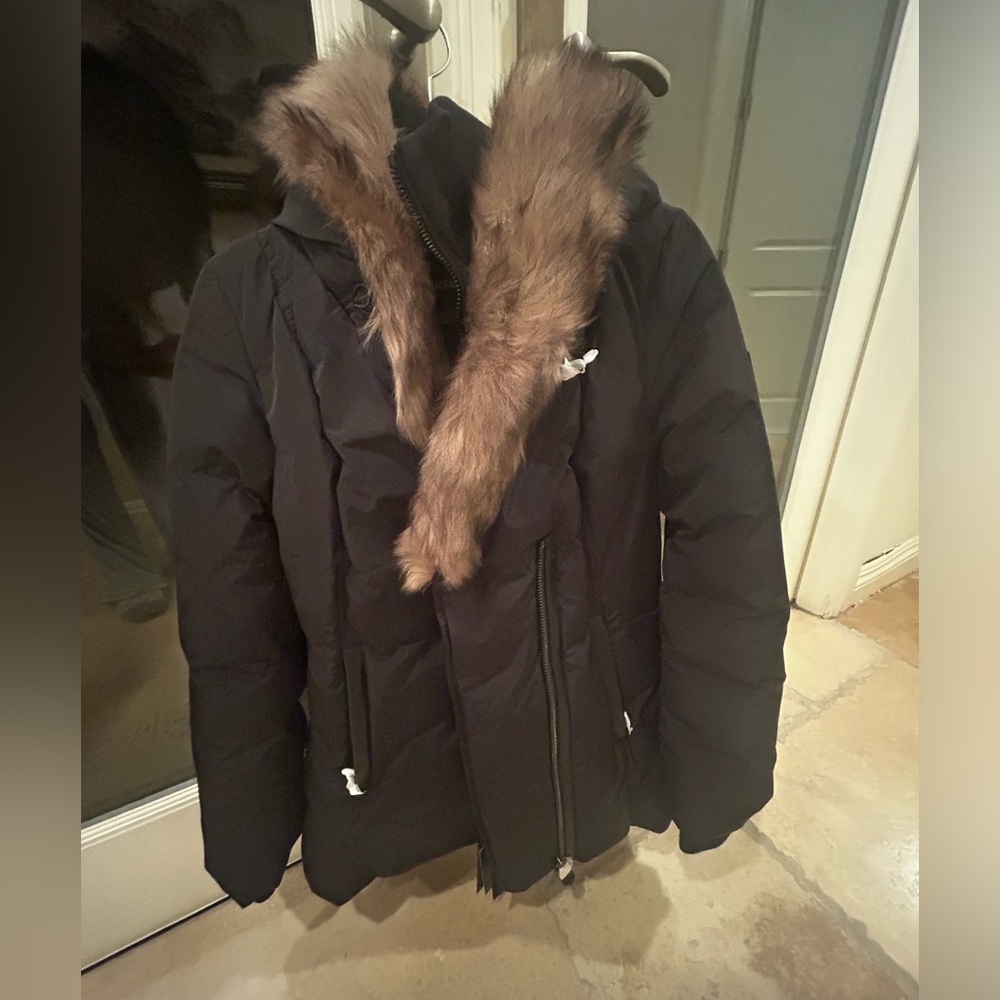 Mackage ADALI down coat with natural fur signature collar